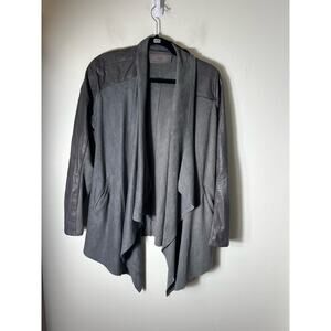 BlankNYC Gray Mixed Media Long Sleeve Cardigan Sz S